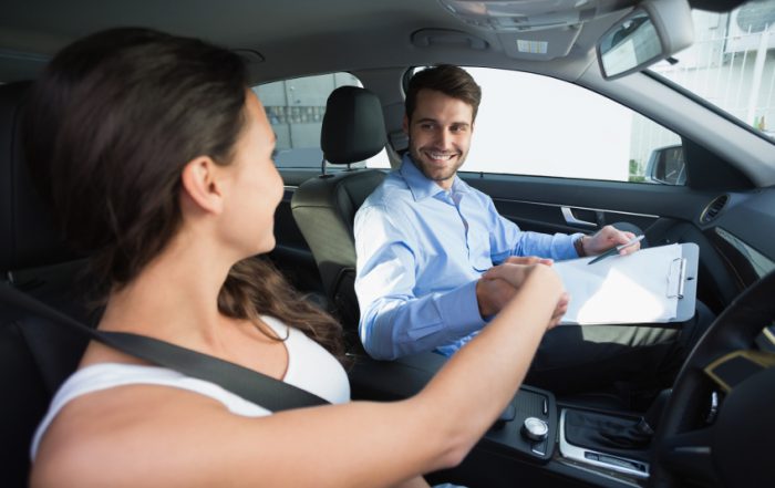 Woman Learning Driving Lesson